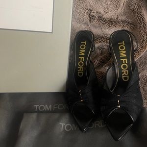 Tom Ford Mesh Gold Slingbacks